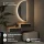 AMYRA Side Table 50 cm in Gold Oak / Black - Wall-Mounted