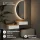 Tavolino AMYRA da 50 cm in rovere dorato / bianco - sospeso