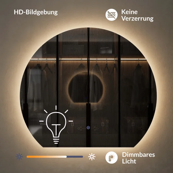 Spiegel AUBE mit LED Beleuchtung 100 cm