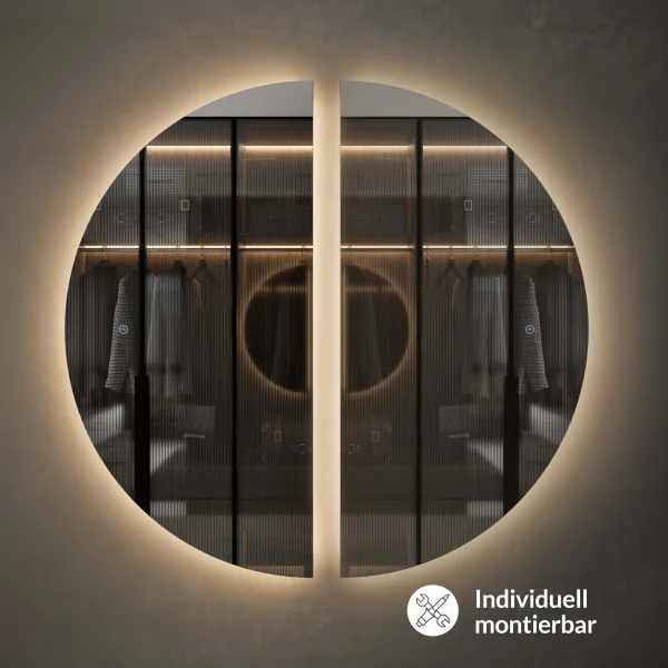 LED Spiegel NIVORA halbrund 50×100 cm