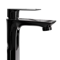 Single-handle faucet for sink – Glossy Black, 17 cm