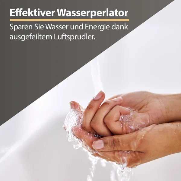 Einhebelmischer Armatur für Waschbecken – schwarz glanz, 29 cm Höhe