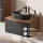 Ensemble de meubles de salle de bains ARISA avec armoire haute noire - Comprend une armoire de toilette « ARIA » et un lavabo à poser en céramique noir de 55 cm