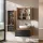 Ensemble de meubles de salle de bains ARISA avec armoire haute noire - Comprend une armoire de toilette « ARIA » et un lavabo à poser en céramique blanche de 60 cm