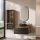 Ensemble de meubles de salle de bains ARISA avec armoire haute noire - comprenant un miroir LED « Glora » et un lavabo à poser en céramique noire de 42 cm