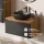 Ensemble de meubles de salle de bains ARISA avec armoire haute noire - comprenant un miroir LED « Glora » et un lavabo à poser en céramique noire de 42 cm