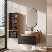 ARISA Badmöbel Set inkl. Hochschrank in Schwarz -...