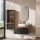 Ensemble de meubles de salle de bains ARISA avec armoire haute noire - comprenant un miroir LED « Glora » et un lavabo à poser en céramique blanche de 55 cm