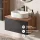 Ensemble de meubles de salle de bains ARISA avec armoire haute noire - comprenant un miroir LED « Glora » et un lavabo à poser en céramique blanche de 55 cm