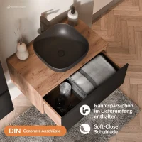 Set di mobili da bagno ARISA con mobile alto in nero...