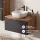 Ensemble de meubles de salle de bains ARISA avec armoire haute noire – Avec miroir Nova à LED et lavabo à poser en céramique blanche de 42 cm