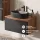 Ensemble de meubles de salle de bains ARISA avec armoire haute noire – Avec miroir Nova à LED et lavabo à poser en céramique noir de 55 cm