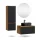 Ensemble de meubles de salle de bains ARISA avec armoire haute noire – Avec miroir Nova à LED et lavabo à poser en céramique noir de 55 cm