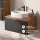 Ensemble de meubles de salle de bains ARISA avec armoire haute noire – Avec miroir Nova à LED et lavabo à poser en céramique blanche de 55 cm