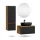 Ensemble de meubles de salle de bains ARISA avec armoire haute noire – Avec miroir Nova à LED et lavabo à poser en céramique noire de 60 cm
