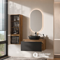 ARISA Badmöbel Set inkl. Hochschrank in Schwarz -...