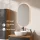 Ensemble de meubles de salle de bains ARISA avec armoire haute noire - Avec miroir à LED et lavabo à poser en céramique blanche de 42 cm