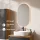 Ensemble de meubles de salle de bains ARISA avec armoire haute noire - Avec miroir à LED et lavabo à poser en céramique blanche de 55 cm