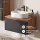 Ensemble de meubles de salle de bains ARISA avec armoire haute noire - Avec miroir à LED et lavabo à poser en céramique blanche de 55 cm