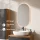 Ensemble de meubles de salle de bains ARISA avec armoire haute noire - Avec miroir à LED et lavabo à poser en céramique blanche de 60 cm