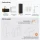ARISA Bathroom Furniture Set, including a tall cabinet in black ribbed finish – with "ARIA" mirror cabinet and white ceramic countertop sink (42 cm)