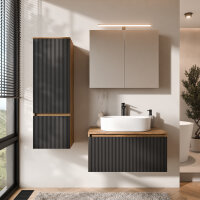 ARISA Badmöbel Set inkl. Hochschrank in Schwarz...