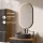 Ensemble de meubles de salle de bains ARISA avec armoire haute en noir strié - avec miroir LED « Glora » et lavabo à poser en céramique noire de 55 cm
