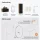 Ensemble de meubles de salle de bains ARISA avec armoire haute en noir strié - avec miroir LED « Glora » et lavabo à poser en céramique noire de 55 cm