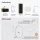ARISA Bathroom Furniture Set, including a tall cabinet in black ribbed finish—with a "Glora" LED mirror and a white ceramic countertop sink (60 cm)