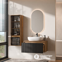 ARISA Badmöbel Set inkl. Hochschrank in Schwarz...