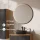 ARISA Bathroom Furniture Set, including a tall cabinet in black ribbed finish – with a Veluna LED mirror and a black ceramic countertop sink (42 cm)