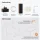ARISA Bathroom Furniture Set, including a tall cabinet in black ribbed finish – with a Veluna LED mirror and a black ceramic countertop sink (42 cm)