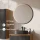 ARISA Bathroom Furniture Set, including a tall cabinet in black ribbed finish – with a Veluna LED mirror and a black ceramic countertop sink (55 cm)