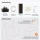 ARISA Bathroom Furniture Set, including a tall cabinet in black ribbed finish – with a Veluna LED mirror and a black ceramic countertop sink (55 cm)