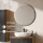 ARISA Bathroom Furniture Set, including a tall cabinet in black ribbed finish – with a Veluna LED mirror and a white ceramic countertop sink (60 cm)