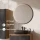 ARISA Bathroom Furniture Set, including a tall cabinet in black ribbed finish – with a Veluna LED mirror and a black ceramic countertop sink (60 cm)