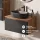 Ensemble de meubles de salle de bains ARISA avec armoire haute noire – Avec miroir LED Veluna et lavabo à poser en céramique noire de 55 cm