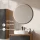 ARISA Bathroom Furniture Set, including a tall cabinet in black – with a Veluna LED mirror and a white ceramic countertop sink (55 cm)