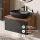 Ensemble de meubles de salle de bains ARISA avec armoire haute noire – Avec miroir LED Veluna et lavabo à poser en céramique noire de 60 cm