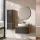 Ensemble de meubles de salle de bains ARISA avec armoire haute noire – Avec miroir LED Veluna et lavabo à poser en céramique blanche de 60 cm