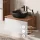 Ensemble de meubles de salle de bains ARISA avec armoire haute blanche - Comprend une armoire de toilette « ARIA » et un lavabo à poser en céramique noire de 42,5 cm