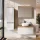 Ensemble de meubles de salle de bains ARISA avec armoire haute blanche - Comprend une armoire de toilette « ARIA » et un lavabo à poser en céramique blanche de 42 cm