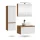 Ensemble de meubles de salle de bains ARISA avec armoire haute blanche - Comprend une armoire de toilette « ARIA » et un lavabo à poser en céramique blanche de 42 cm