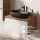 Ensemble de meubles de salle de bains ARISA avec armoire haute blanche - Comprend une armoire de toilette « ARIA » et un lavabo à poser en céramique noir de 60 cm