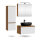 ARISA Badmöbel Set inkl. Hochschrank in Weiß - Mit Spiegelschrank "ARIA" und schwarzem Keramik-Aufsatzwaschbecken 60 cm
