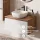 ARISA Bathroom Furniture Set, including a tall cabinet in white—with a "Glora" LED mirror and a white ceramic countertop sink (42 cm)