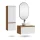 ARISA Bathroom Furniture Set, including a tall cabinet in white—with a "Glora" LED mirror and a white ceramic countertop sink (42 cm)