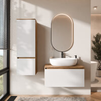 ARISA Badmöbel Set inkl. Hochschrank in Weiß -...