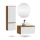 Ensemble de meubles de salle de bains ARISA avec armoire haute blanche – Avec miroir Nova à LED et lavabo à poser en céramique blanche de 42 cm