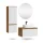 Ensemble de meubles de salle de bains ARISA avec armoire haute blanche – Avec miroir LED Nova et lavabo à poser en céramique blanche de 55 cm
